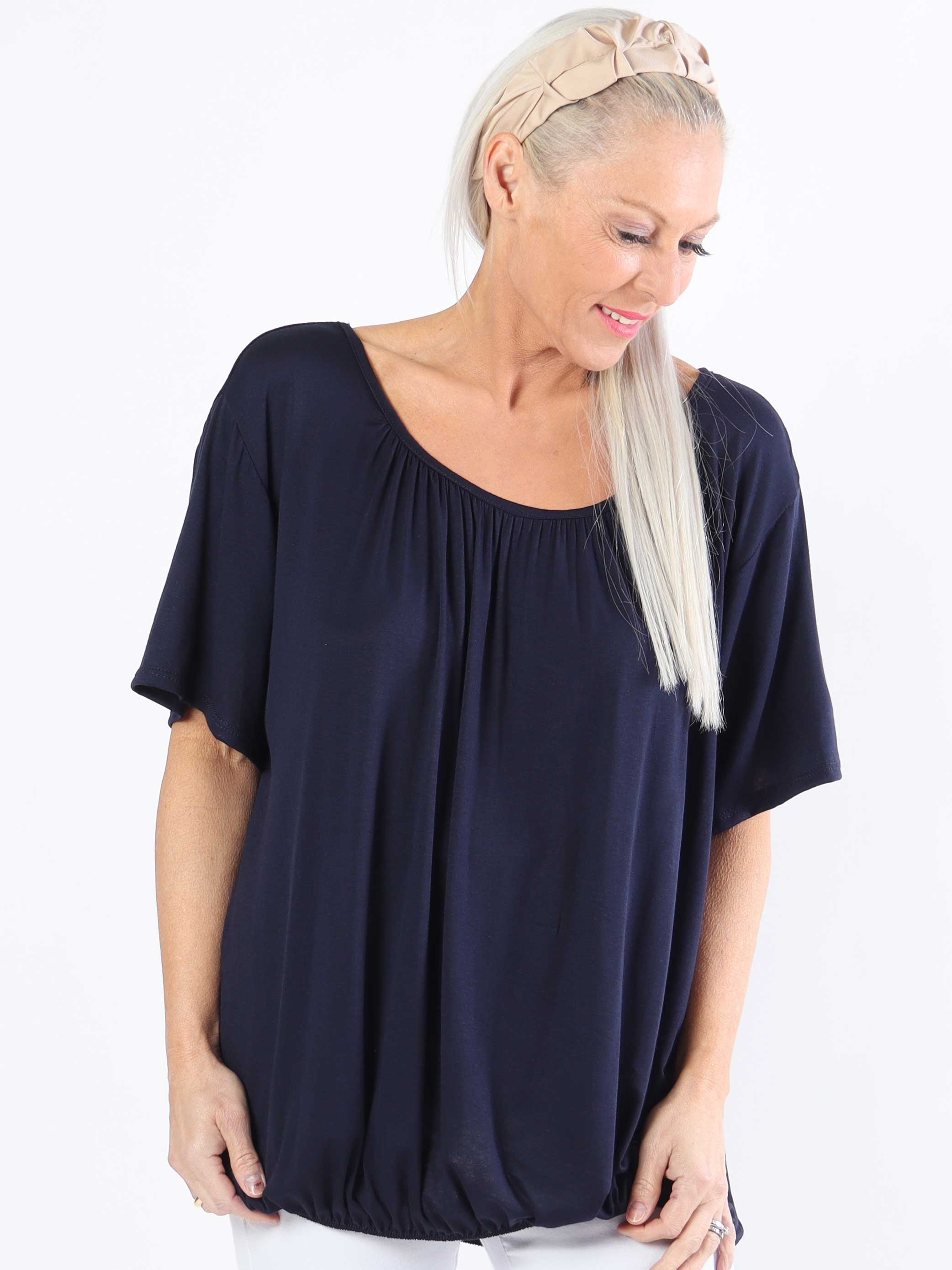 Miracle t-shirt - Basic t-shirt i plus size med resår i nederkanten (bestseller)